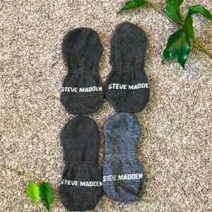 4 socks (1 mismatch)  Steve Madden Black Gray No Show Sport Socks Women's Men's